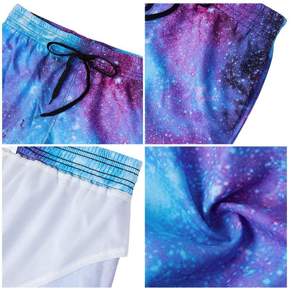 Lustige Badehose mit Weltraum-Galaxie-Motiv