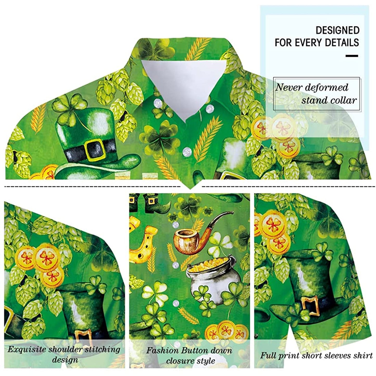 St. Patrick's Day Kleeblatt Lustiges Hawaiihemd