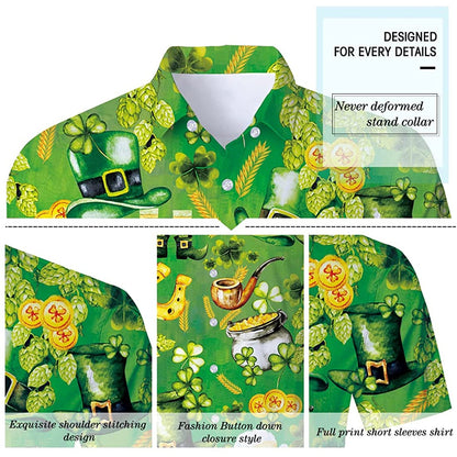 St. Patrick's Day Kleeblatt Lustiges Hawaiihemd