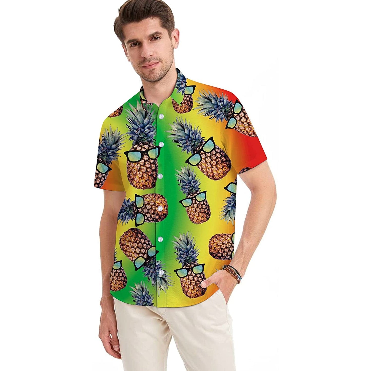 Bunte Sonnenbrille Ananas Lustiges Hawaiihemd