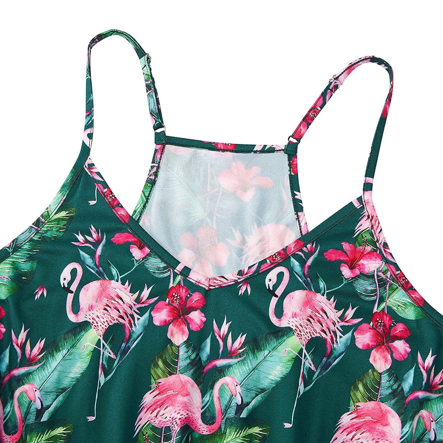 Floral Flamingo Grappige Romper voor Vrouwen