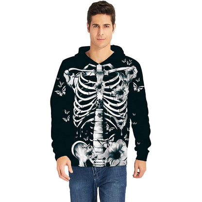 Skelett Blumen Halloween Kapuzenpullover