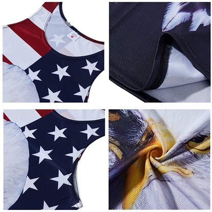 Lustiges Tank Top mit amerikanischer Flagge und Adler