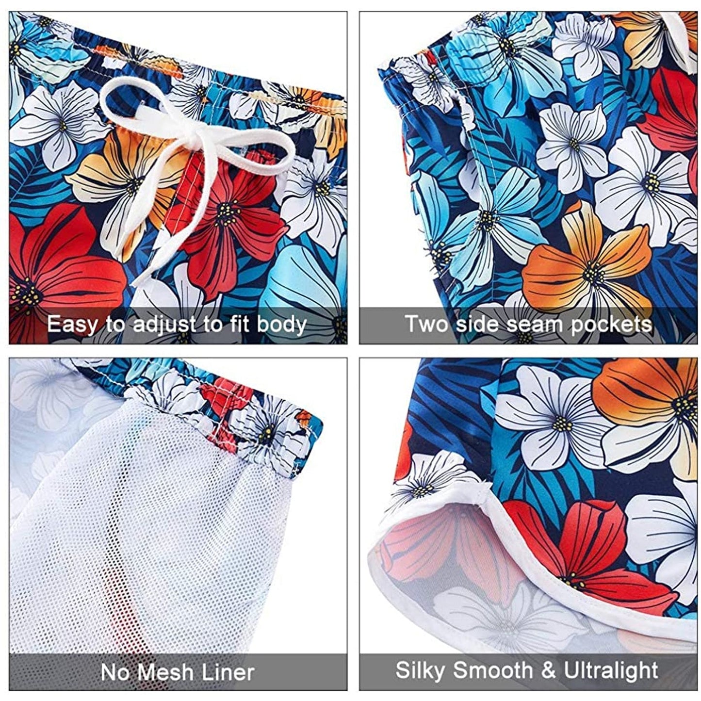 Lustige Boardshorts mit Blumenmuster für Damen