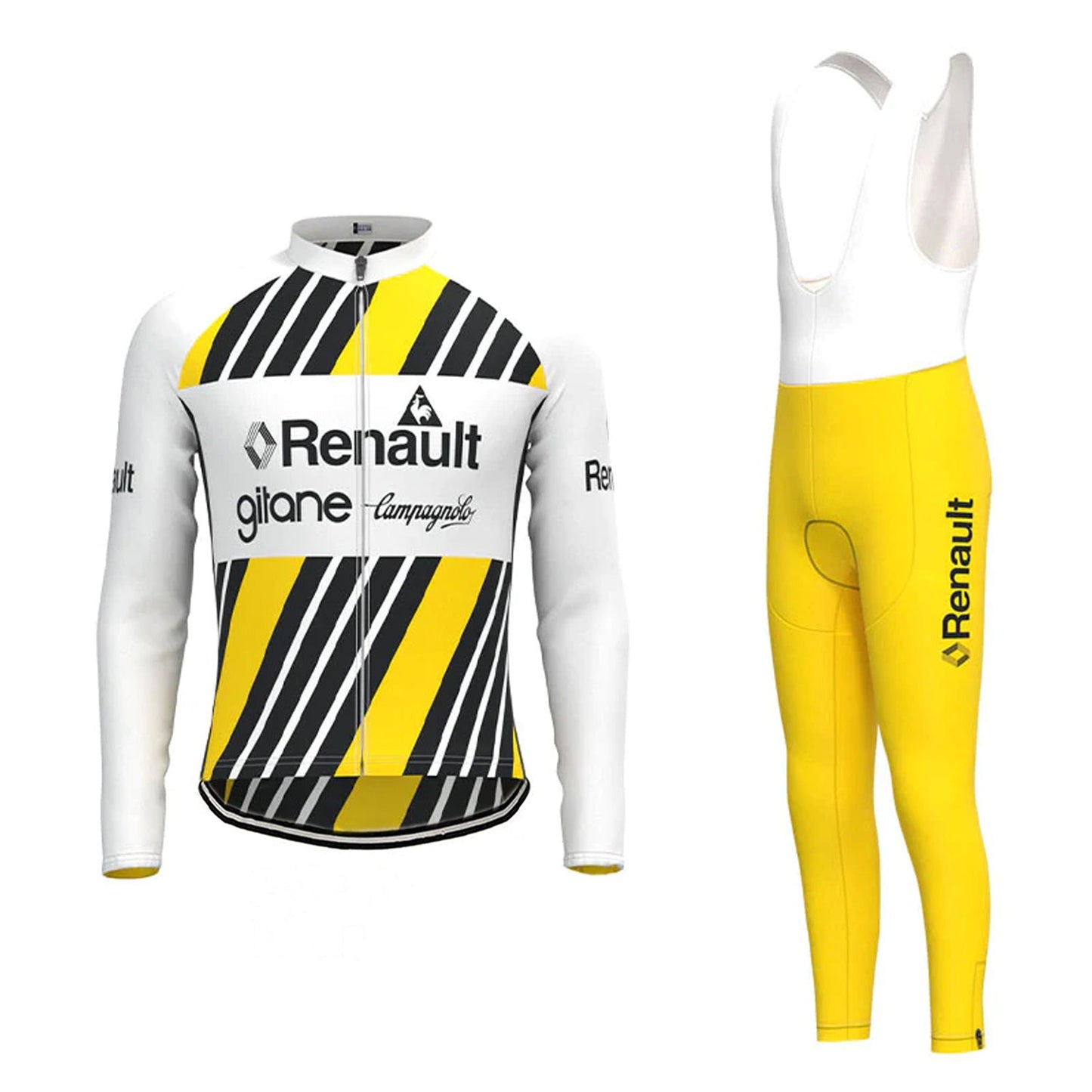 Renault Gitane – Passendes Set aus gelbem langärmeligem Radtrikot