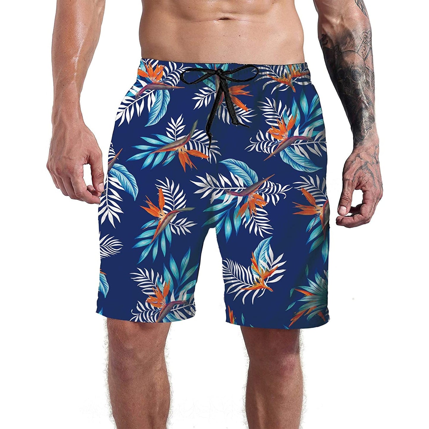 Tropical Leaf Funny Swim Trunks