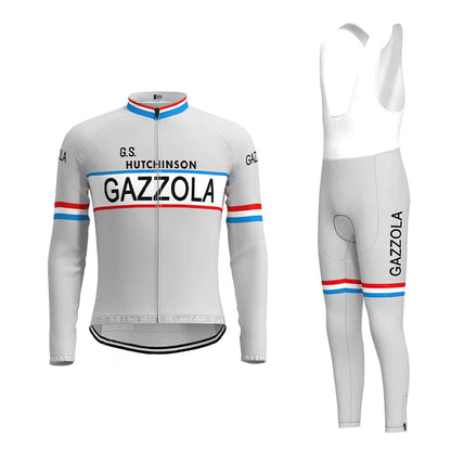 Gazzola – Passendes Set aus langärmeligem Radtrikot in Grau