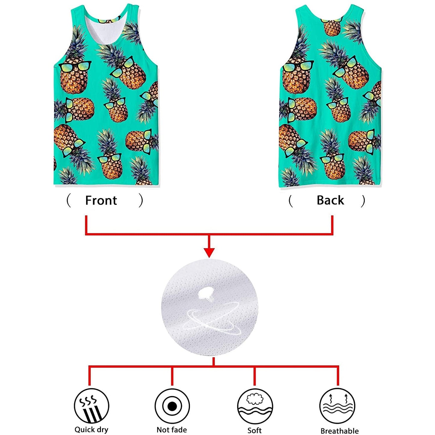 Zonnebril Ananas Grappig Tank Top