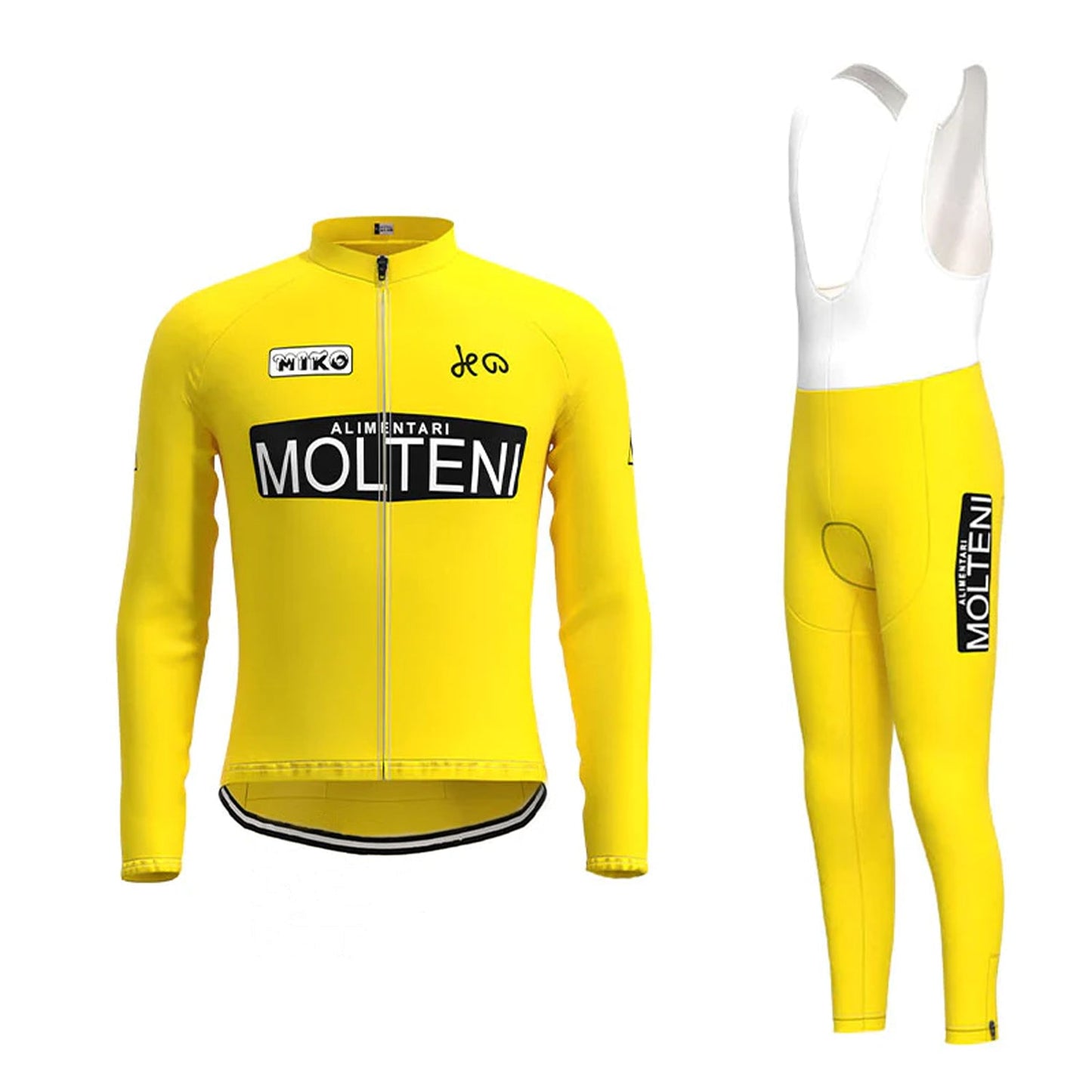 Molteni – Passendes Set aus langärmeligem Radtrikot in Gelb