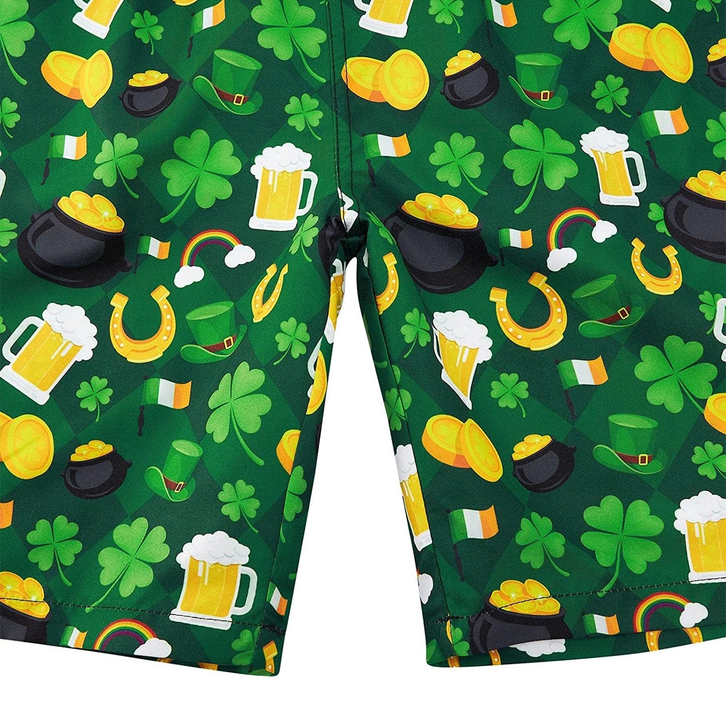 Lustige Badehose für Jungen mit Kleeblatt-Motiv zum St. Patrick's Day