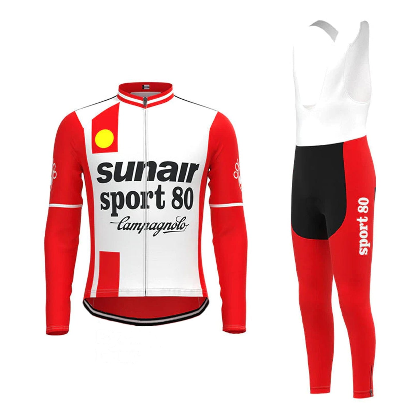 Sunair Sport 80 Rood Lange Mouw Fietsshirt Matching Set