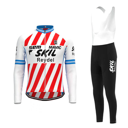 Skil Reydel Sem Mavic Langarm-Radtrikot mit roten Streifen, passendes Set