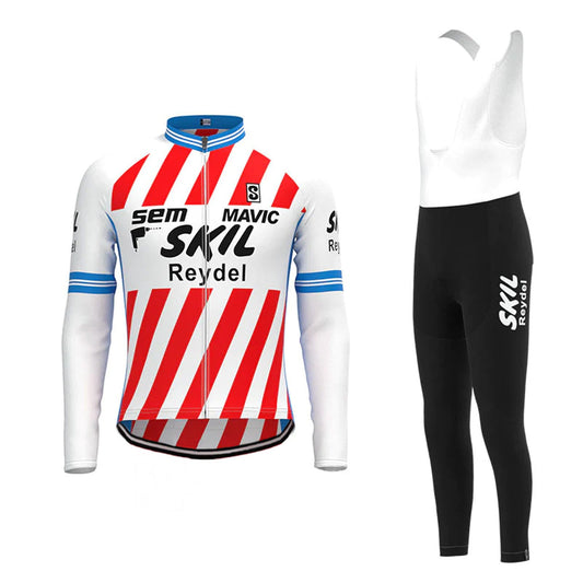 Skil Reydel Sem Mavic Langarm-Radtrikot mit roten Streifen, passendes Set