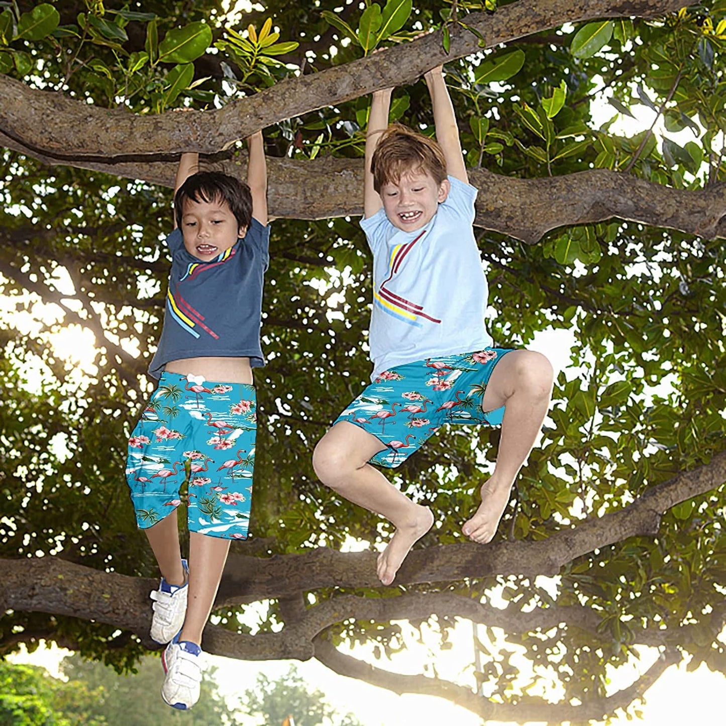 Flamingos Blau Lustige Jungen Badehose