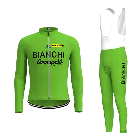 Bianchi – Passendes Set aus langärmeligem Radtrikot in Grün