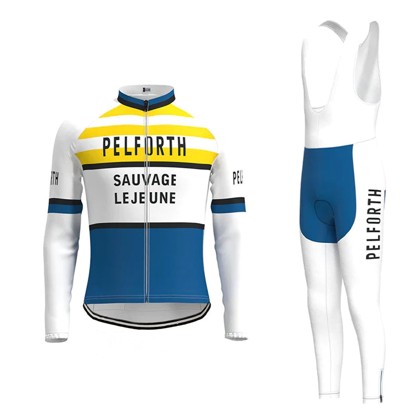 Pelforth Sauvage Lejeune Langarm-Radtrikot-Set passend zum Set