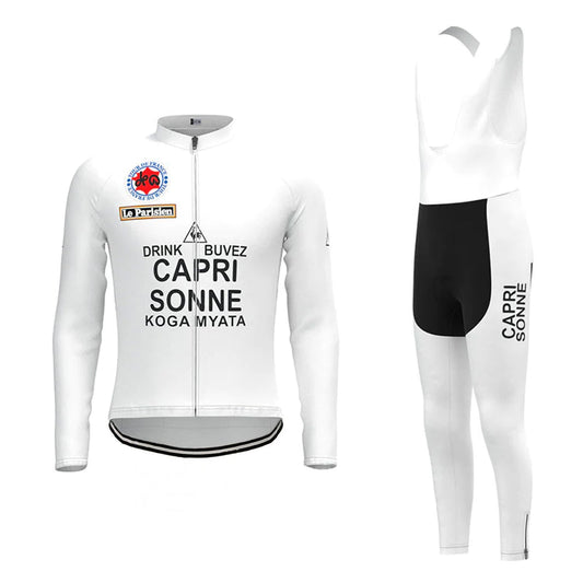 Capri Sonne Weißes Vintage Langarm-Radtrikot-Set