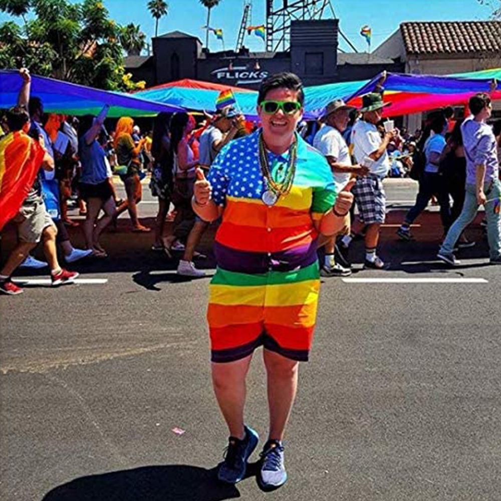 Strampler mit patriotischer Gay-Pride-Flagge für Männer