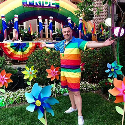 Strampler mit patriotischer Gay-Pride-Flagge für Männer