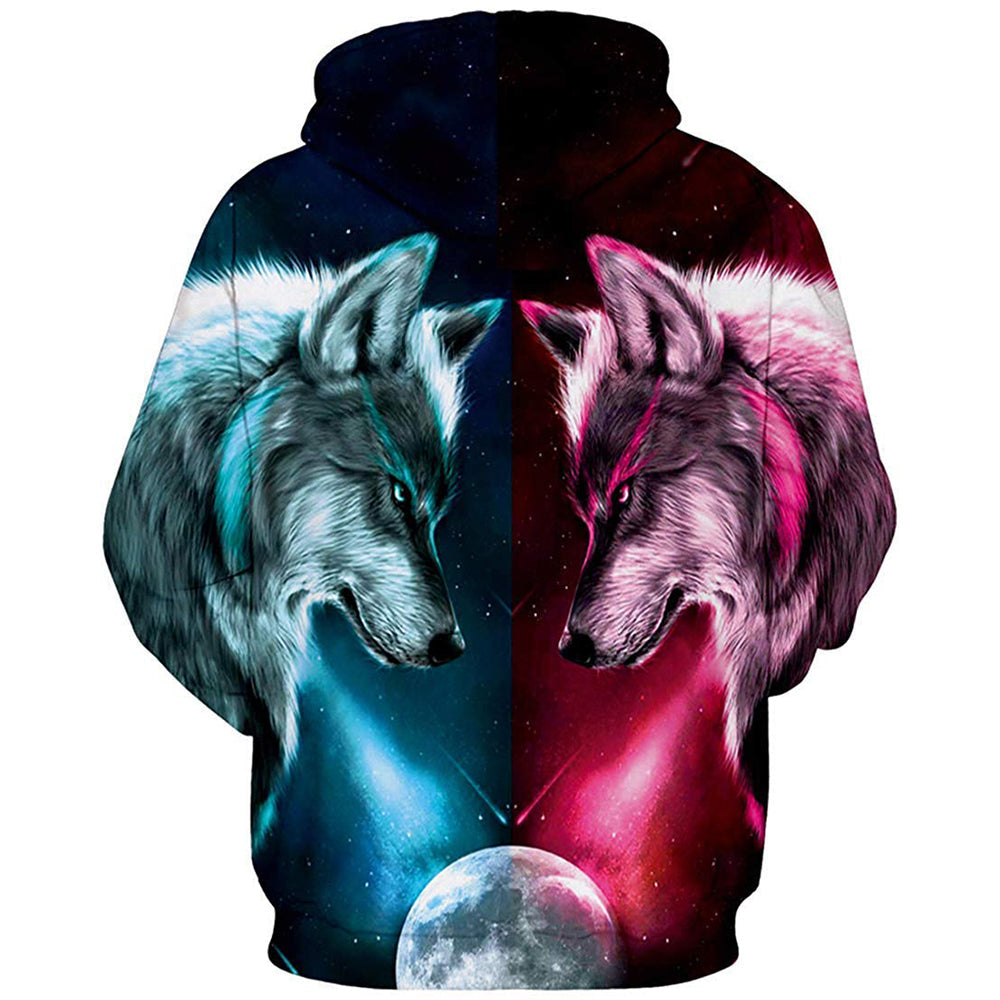 Yin Yang Maan Wolfs Hoodie